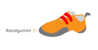Kletterschuh-Illustration mit Randgummi